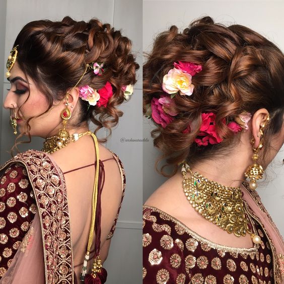 Messy bun classic bridal hairstyle